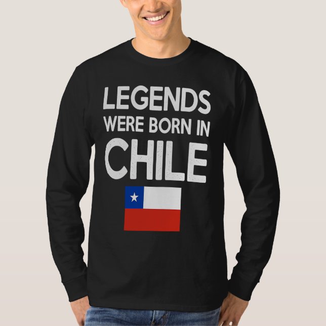 Camiseta Legends Were Born In Chile Chilean Flag Pride Root (Anverso)