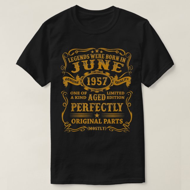 Camiseta Legends Were Born In June 1957 65th Birthday Gifts (Diseño del anverso)