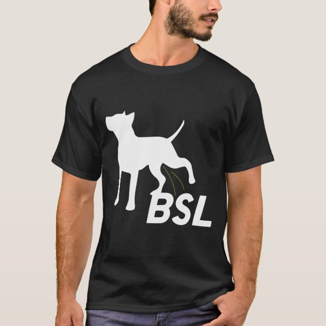 Camiseta Legislación Anti-Raza Específica Bsl Pitbull Ban - (Anverso)