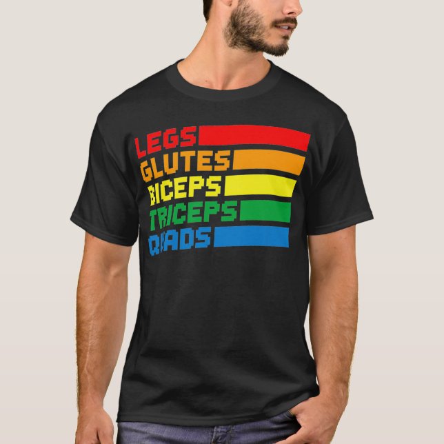 Camiseta Legs Glutes Biceps Triceps Quads LGBTQ Premium  (Anverso)