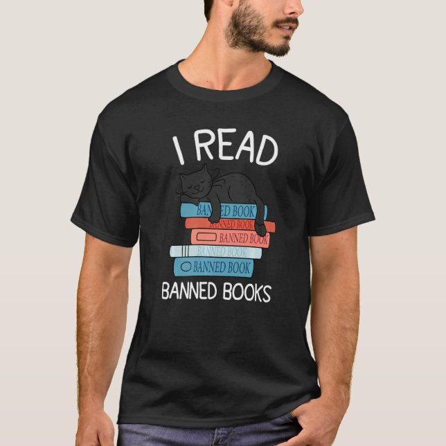 Camiseta Leí libros prohibidos Black Cat Reader Librarian F (Anverso)
