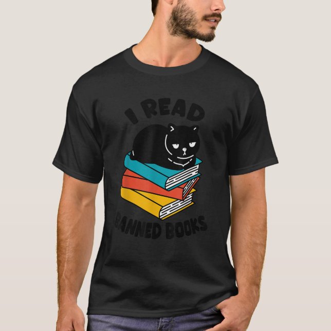 Camiseta Leí Libros Prohibidos Lector de Gatos Negro Gemelo (Anverso)