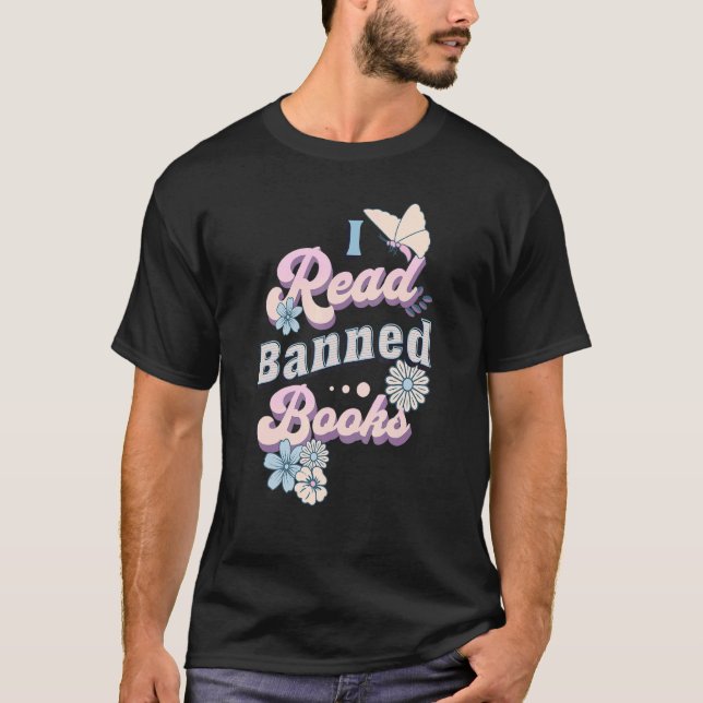 Camiseta Leí Libros Prohibidos Protes Vintage Retro Groovy  (Anverso)