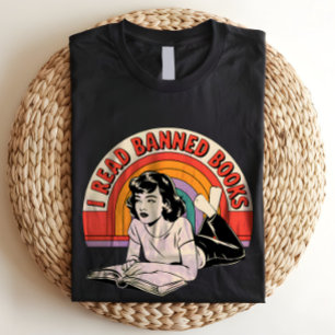 Camiseta Leí Libros Prohibidos Retro Bookworm Chica
