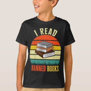 Camiseta Leí libros prohibidos, retro literatura, Rainbow R