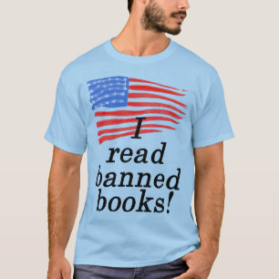 Camiseta Leí libros prohibidos y la angustiada bandera de 