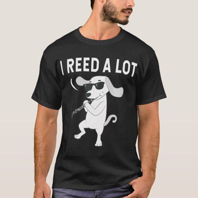 Camiseta Leí mucho para el clarinete de música clásica (Anverso)