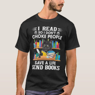 Camiseta Leí para no asfixiar a la gente retro como gatos n