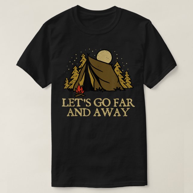 Camiseta Lejos y lejos, camping Senderismo F (Diseño del anverso)