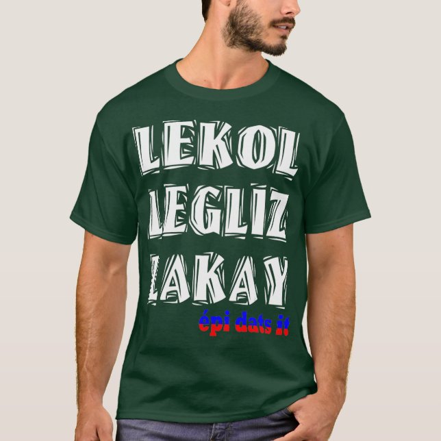 Camiseta Lekol Legliz Lakay Haití Bandera Creole (Anverso)