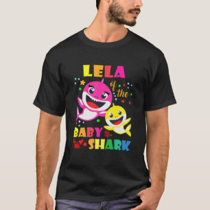 Camiseta Lela Del Padre Del Tiburón De Cumpleaños, Mamá Mat