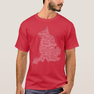 Camiseta Lema de Inglaterra Mapa de Arte de Palabra Britán