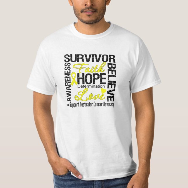 Camiseta Lema de los supervivientes del cáncer testicular (Anverso)