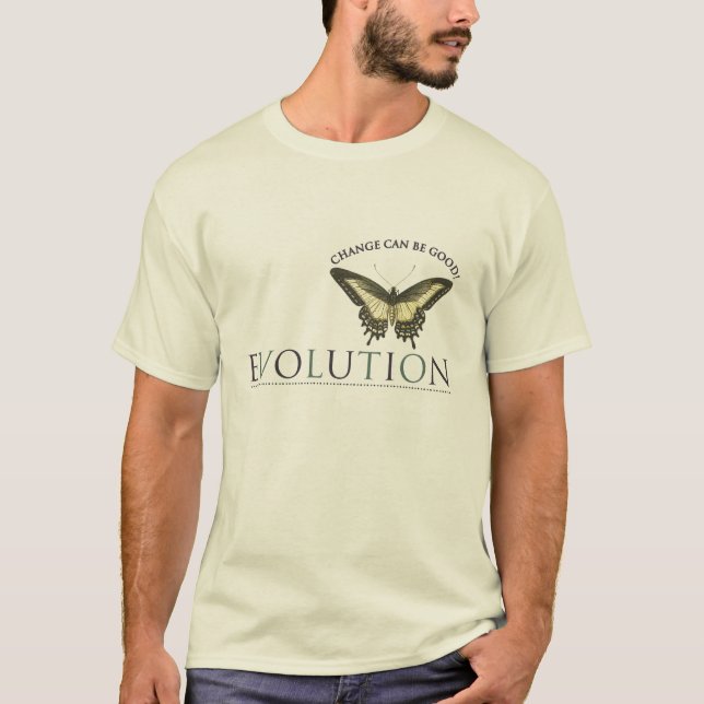 Camiseta Lema de mariposa de evolución (Anverso)