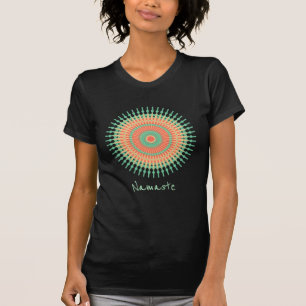 Camiseta lema de namaste con menta de diseño mandala india