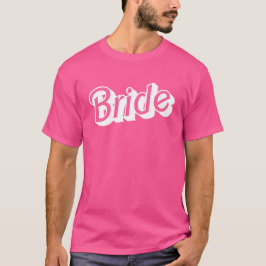 Camiseta Lema de novia blanca y rosada