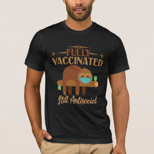 Camiseta Lema de sueño antisocial completamente vacunado