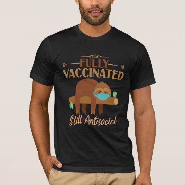 Camiseta Lema de sueño antisocial completamente vacunado (Anverso)