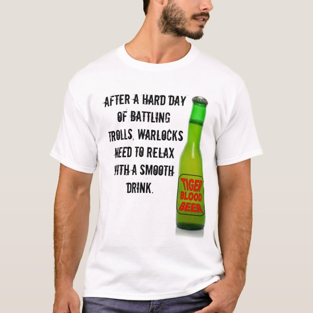 Camiseta Lema divertido de la cerveza de la sangre del (Anverso)