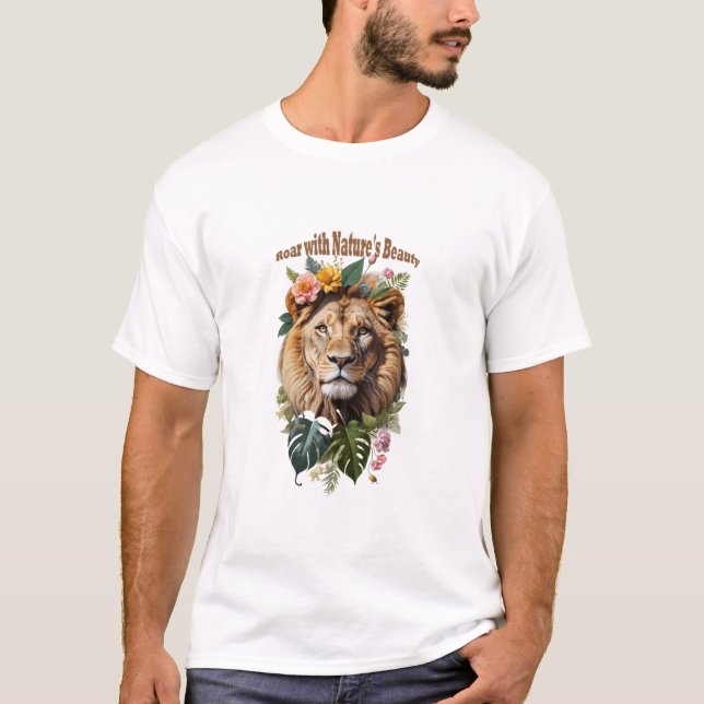 Camiseta Lema: "El rugido con la belleza de la naturaleza"  (Anverso)