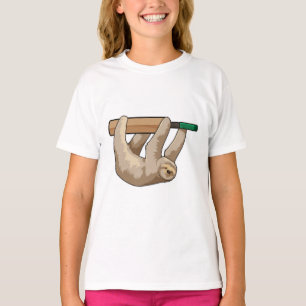 Camiseta Lema en el críquet con bate de críquet
