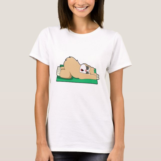 Camiseta Lema en yoga sobre alfombra de yoga (Anverso)