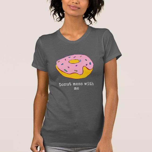Camiseta Lema gracioso de Doughnut arte de comida lindo (Anverso)
