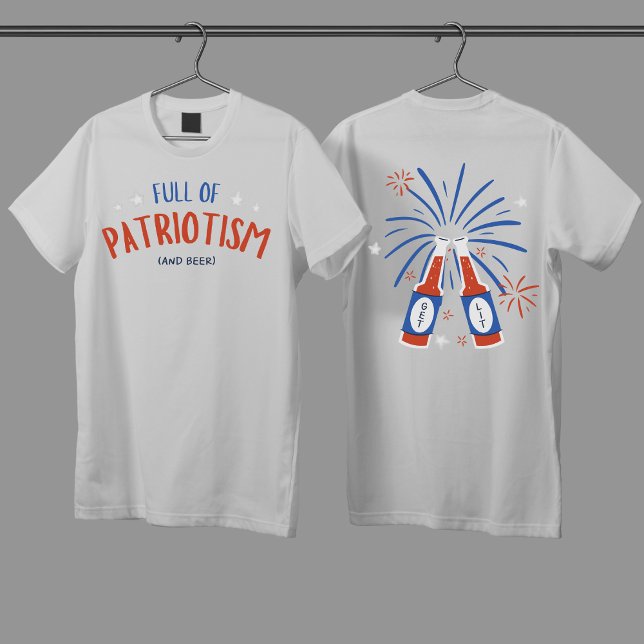 Camiseta Lema patriótico blanco y rojo-azul humorístico (Subido por el creador)