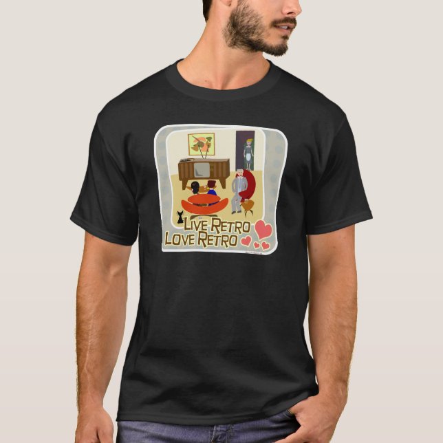 Camiseta Lema retro de amor en vivo (Anverso)