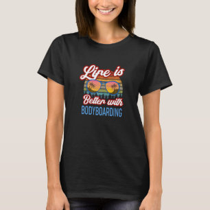 Camiseta Lema Retro Sunset Con Bodyboarding