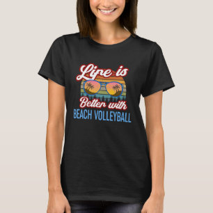 Camiseta Lema Retro Sunset Con Voleibol Playa