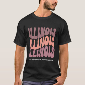 Camiseta Lema Vintage De Illinois - Estado Retro De Illinoi