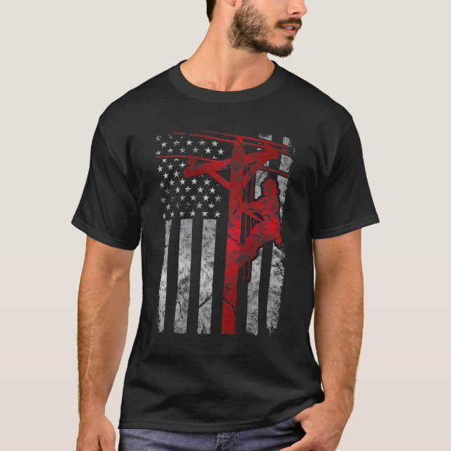 Camiseta Lemán de cable eléctrico Patriótico con problemas (Anverso)