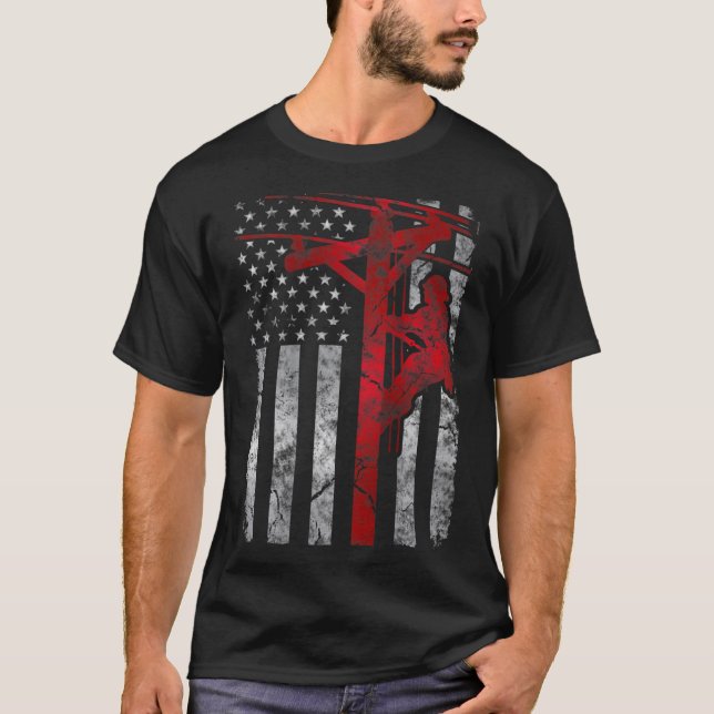 Camiseta Lemán de cable eléctrico Patriótico con problemas (Anverso)