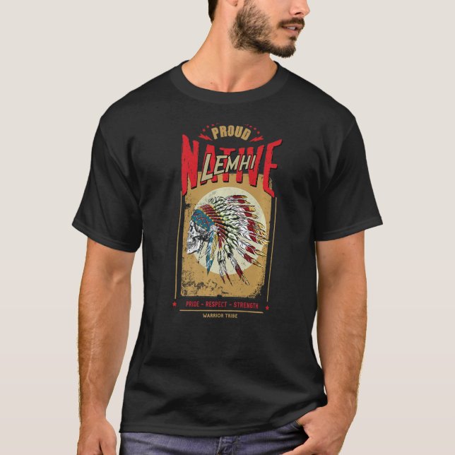 Camiseta Lemhi, tribu de guerreros indígenas norteamericano (Anverso)