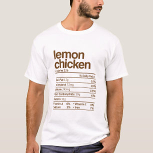 Camiseta Lemon Chicken Nutrition Hecho Gracioso Día de Acci