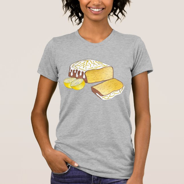 Camiseta Lemon Drizzle Pound Cake Loaf British Baking Food (Anverso)