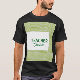 Camiseta Lemon green white stripes teacher professor name c