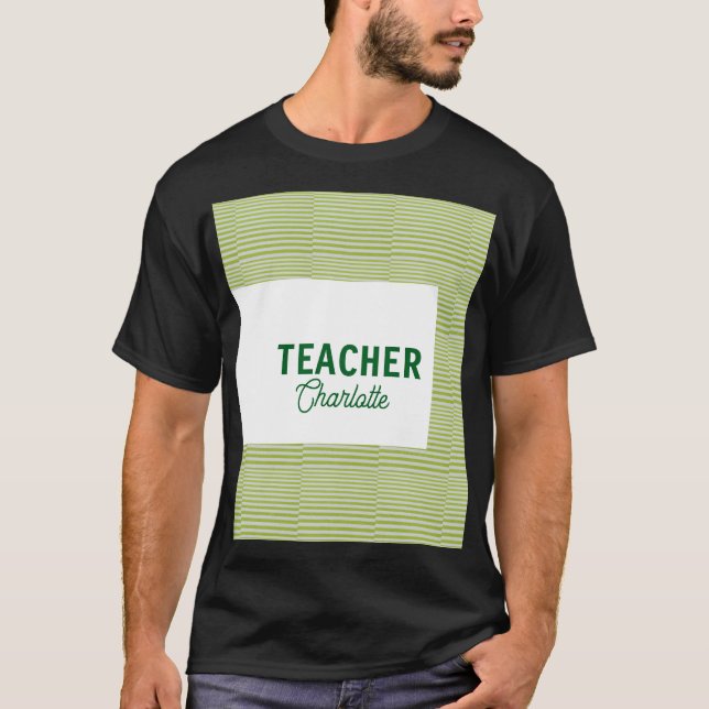 Camiseta Lemon green white stripes teacher professor name c (Anverso)