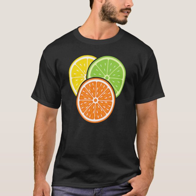 Camiseta Lemon Slice Naranja Citrus Vegan Summer Fruit (Anverso)