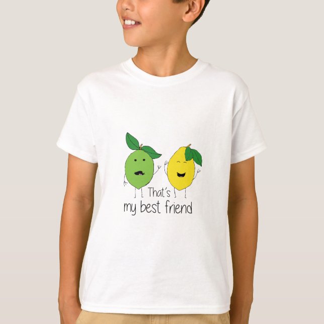Camiseta Lemon y Lime Best Friends BFF Bestis de limón Art (Anverso)
