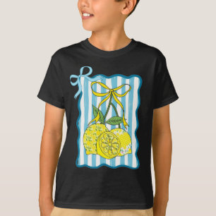 Camiseta Lemones decorativos con arcos en fondo a rayas