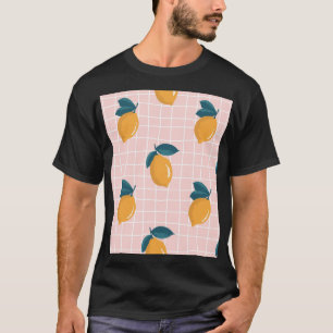Camiseta Lemones, geometría retro, patrón veraniego sin cos