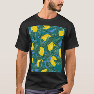Camiseta Lemones, hojas: patrón cítrico tropical.