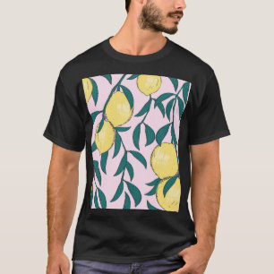 Camiseta Lemones Vintage: Patrón acuarela dibujado a mano.
