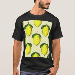 Camiseta Lemones y hojas: patrón de verano.