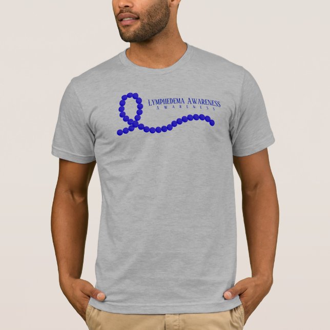 Camiseta Lemphedema Awareness Blue Ribbon Beads (Anverso)