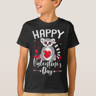 Camiseta Lémur con corazón ama feliz día de San Valentín