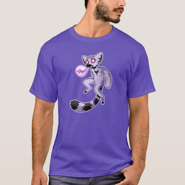 Camiseta lemur de los yikes (vers oscuros) (Anverso)