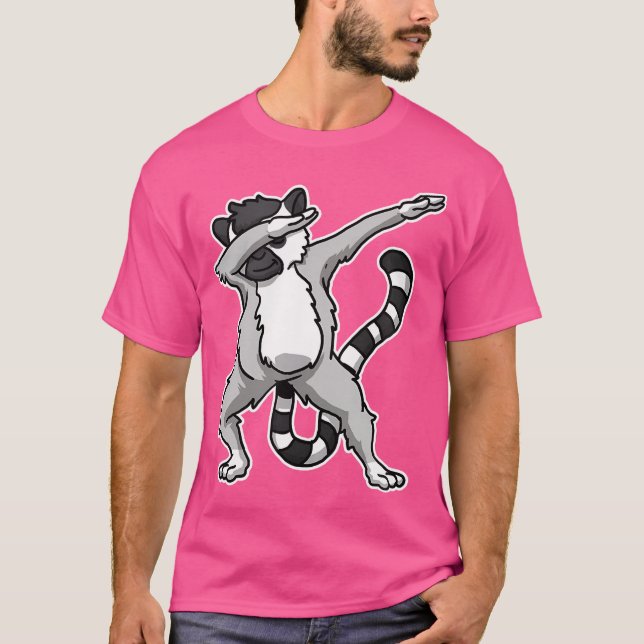 Camiseta Lémur divertido haciendo dab, baile dab, amante de (Anverso)